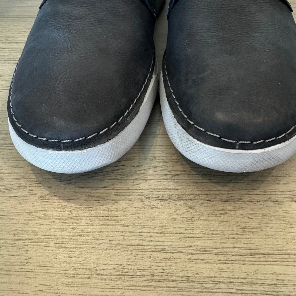 Clarks Collection Men 9 EU 42 Navy Blue Leather Derby Shoes Grey Sole‎ Lace Up